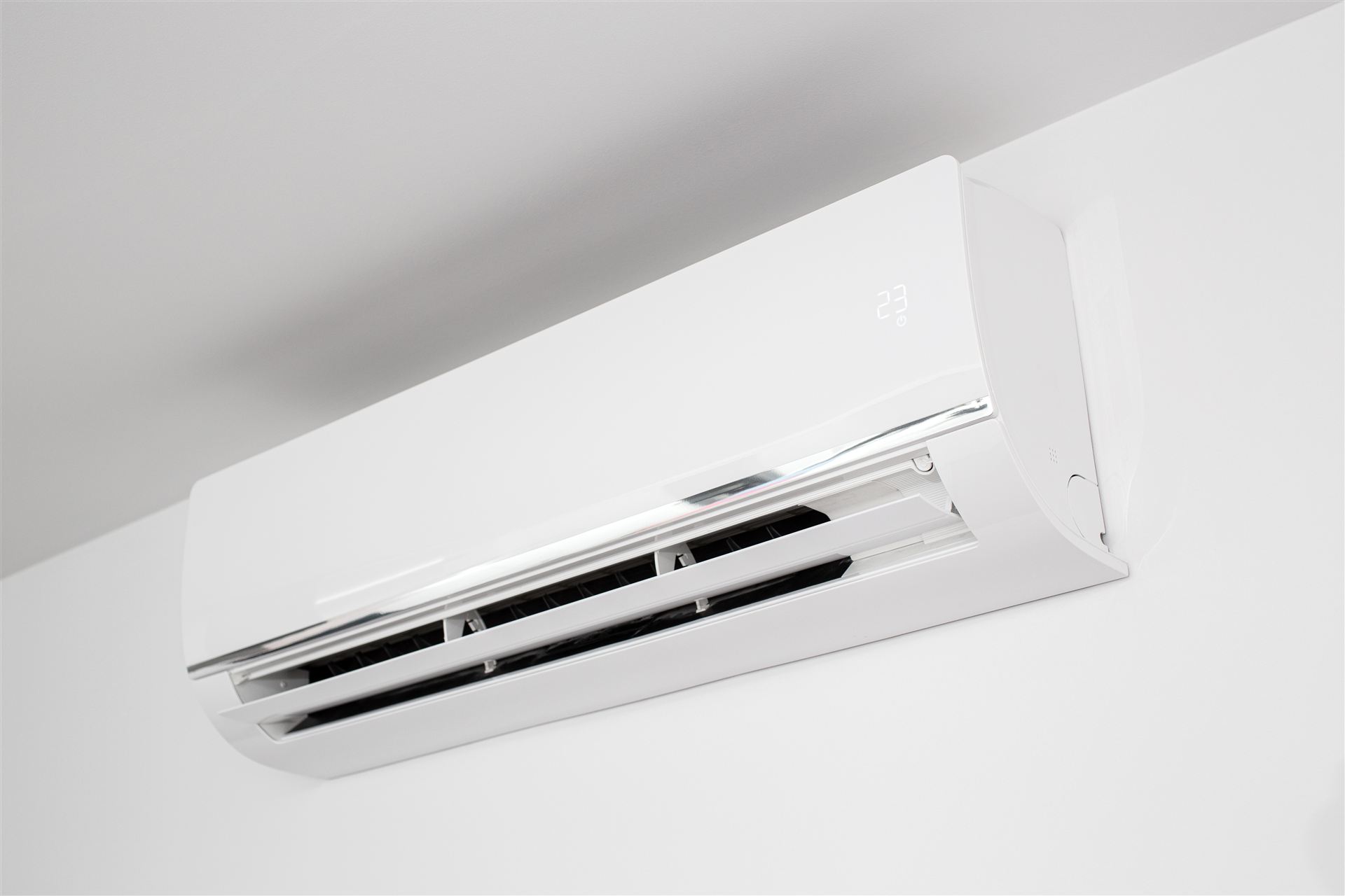 Ductless AC system installed on an interior wall